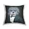 Stupell Industries Formal Dog Wearing Menswear Suit Glasses Portrait Throw Pillow, 18" x 18"